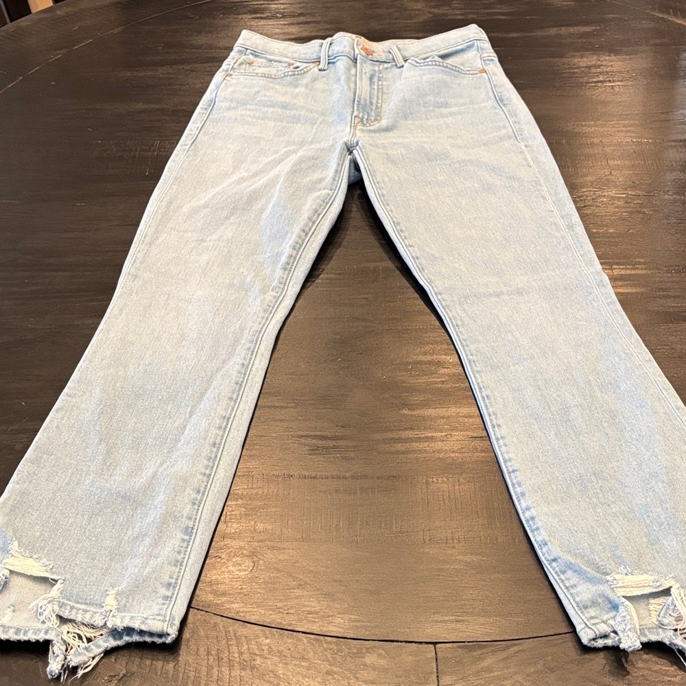 MOTHER Light Blue Straight Leg Jeans size 26